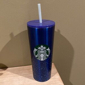 Starbucks 24oz Cold Cup Blue Splatter Design